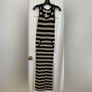 Wilt black & cream striped sleeveless maxi dress.